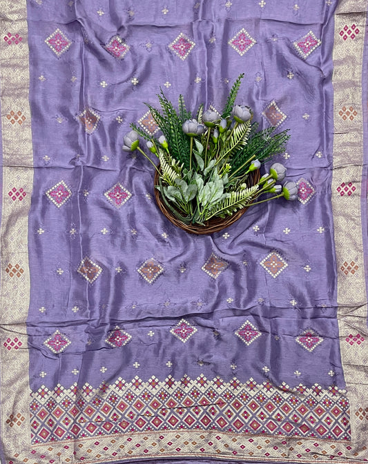 932B Banarasi Silk Lilac Suit Fabric / CKC Banarasi Edit