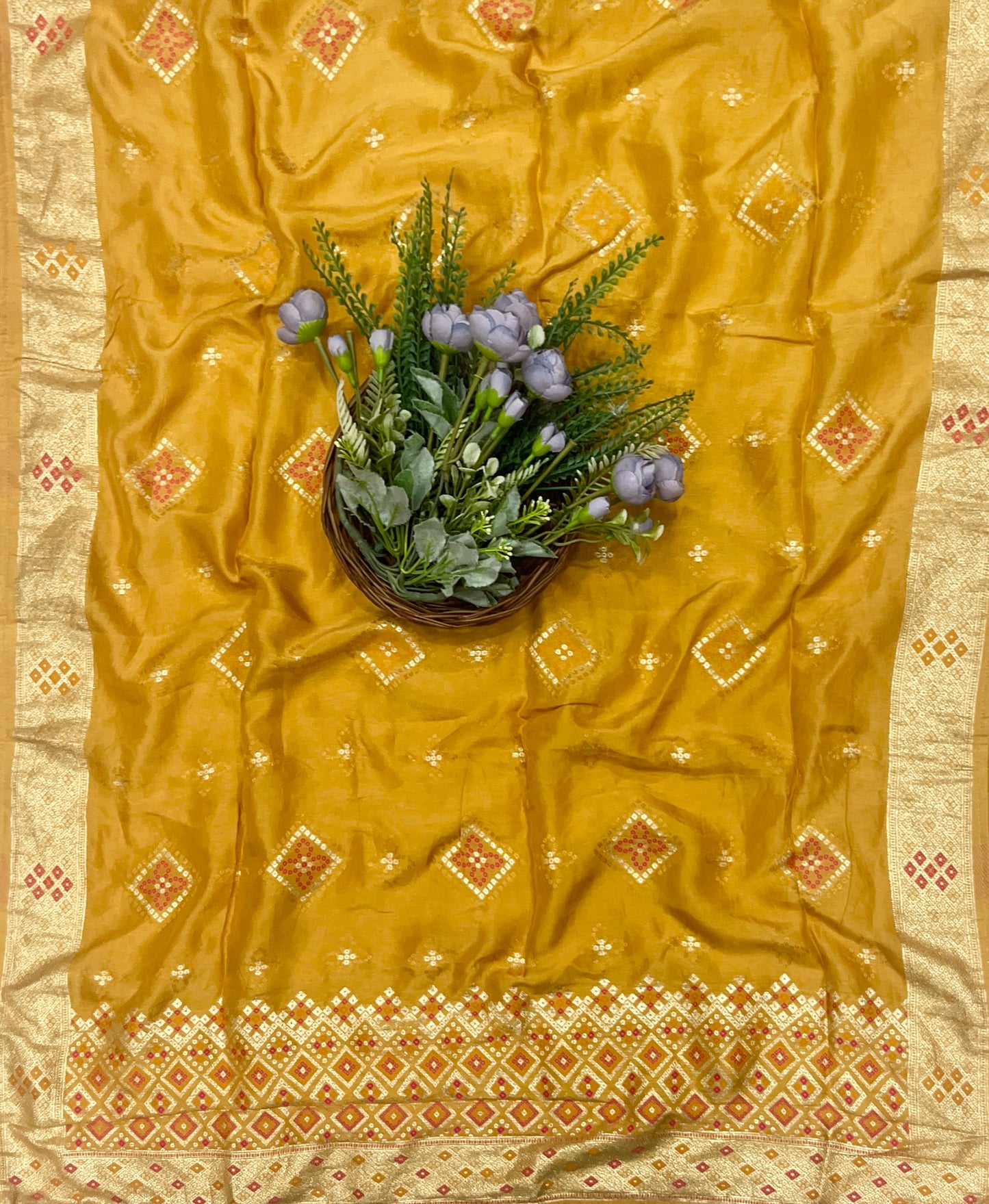933B Banarasi Silk Mustard Yellow Suit Fabric / CKC Banarasi Edit