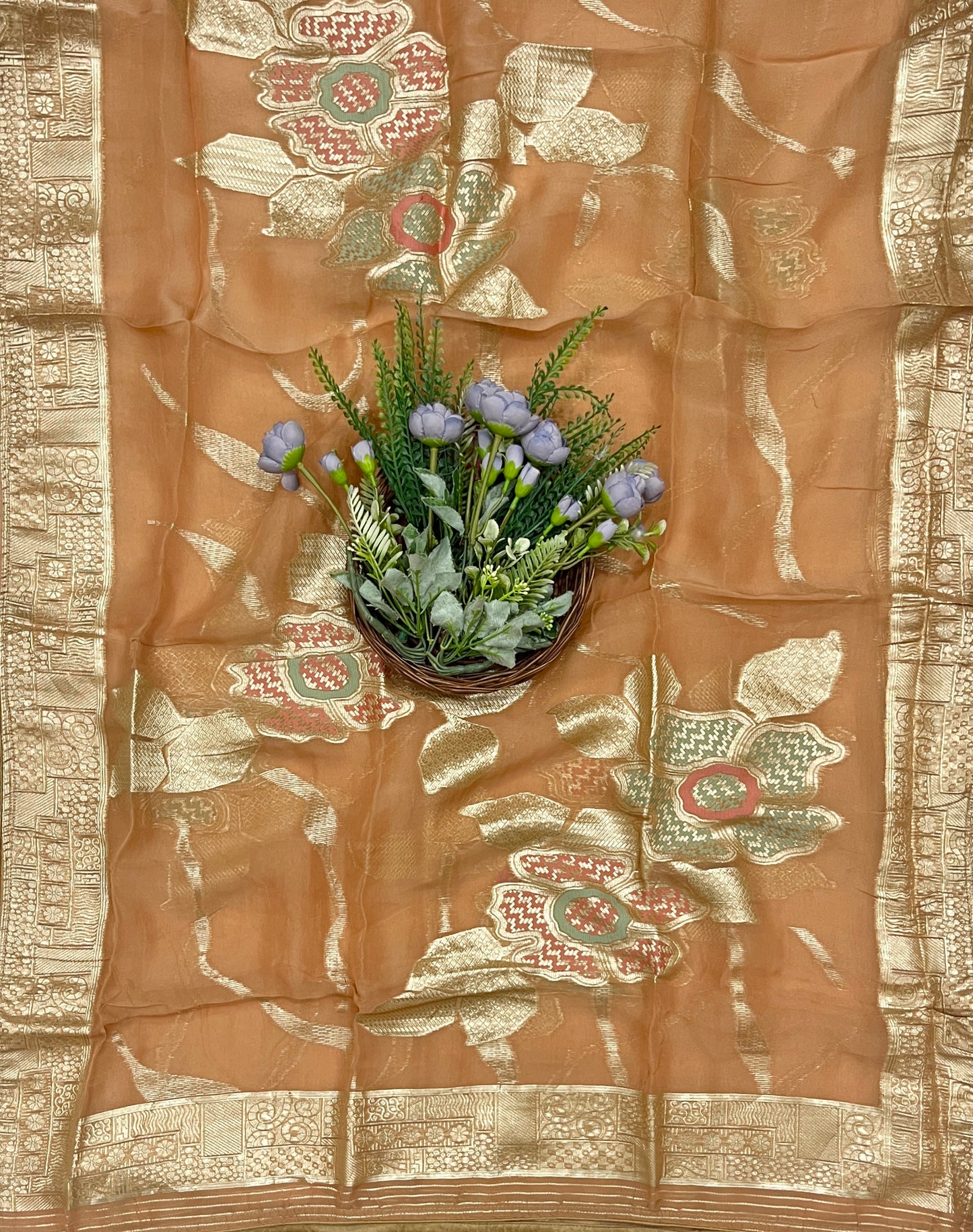952B Banarasi Silk Dusty Peach Suit Fabric / CKC Banarasi Edit