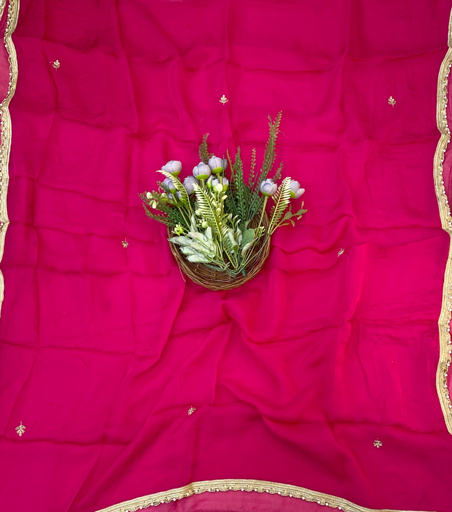 869C Twill Organza Hot Pink Suit Fabric/ CKC Partywear Collection