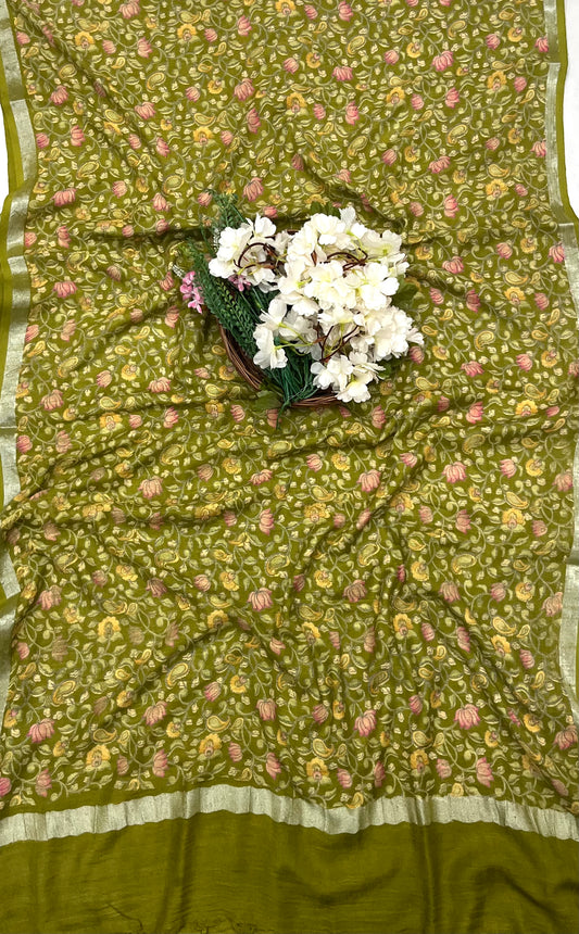 CKC 870 Linen Mehndi Green Suit Fabric/ CKC Linen Suits