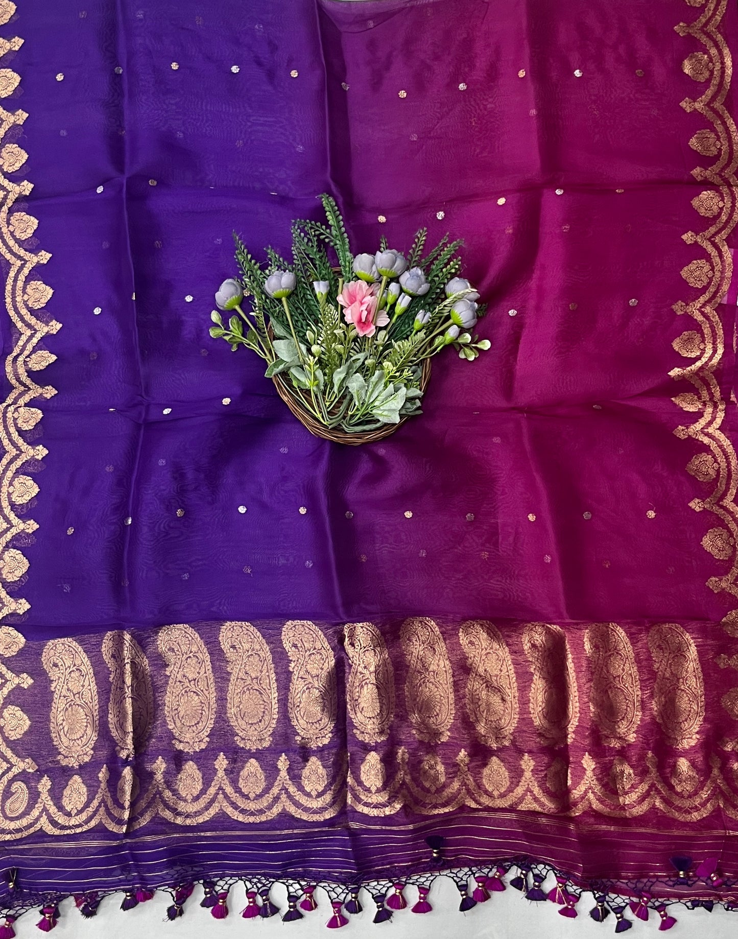 966B Pure Organza Purple Suits Fabric/ CKC Banarasi Edit