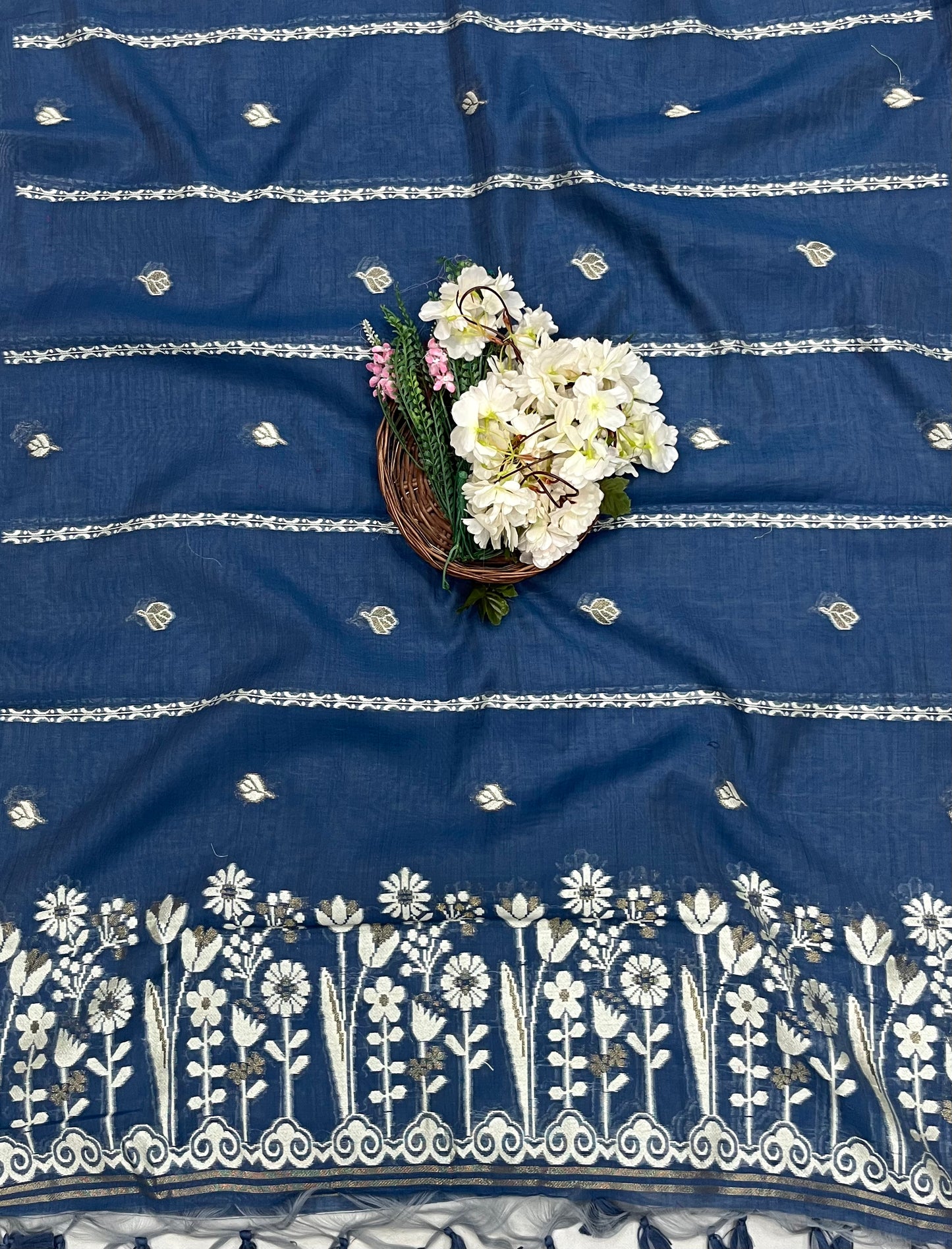 जामदानी ग्रीन सूट फैब्रिक / कॉटन बाज़ार पीटी 2