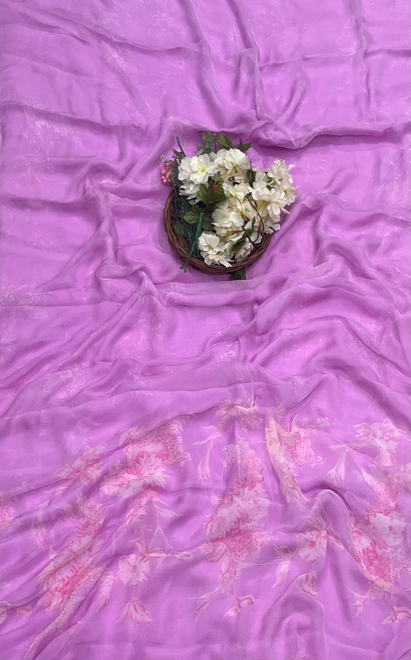 Ckc 905 Chinon Lilac Suit Fabric / CKC Phoolon Ka Ghar