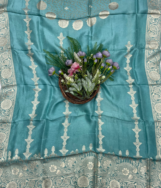 3C Dola Silk Sea Blue Suit Fabric/ CKC Partywear Collection
