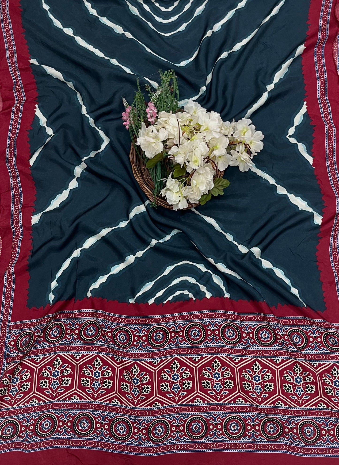 CKC 909 Cotton Peacock Blue Suit Fabric / CKC Cotton Bazaar