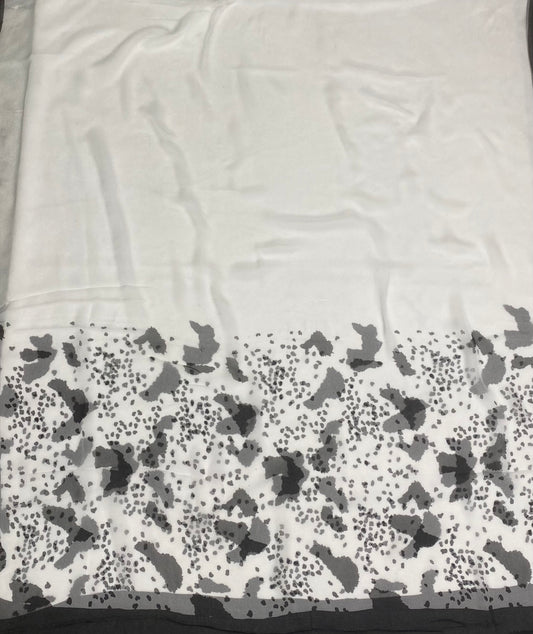 CKC 751 Georgette White With Black Suit Fabric / CKC Georgette Suits