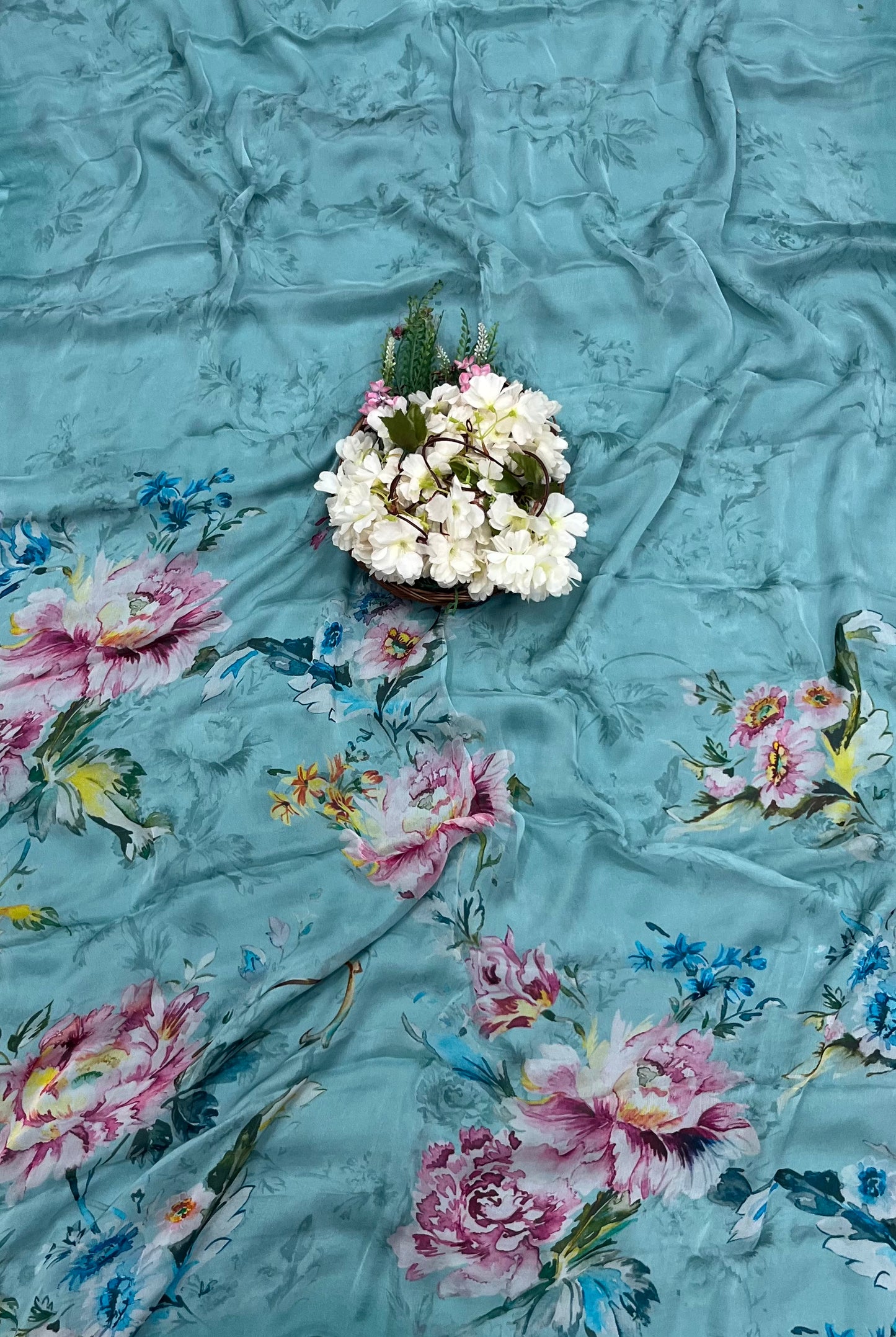84A Chiffon Ice Blue Suit Fabric / CKC Chiffon Suits