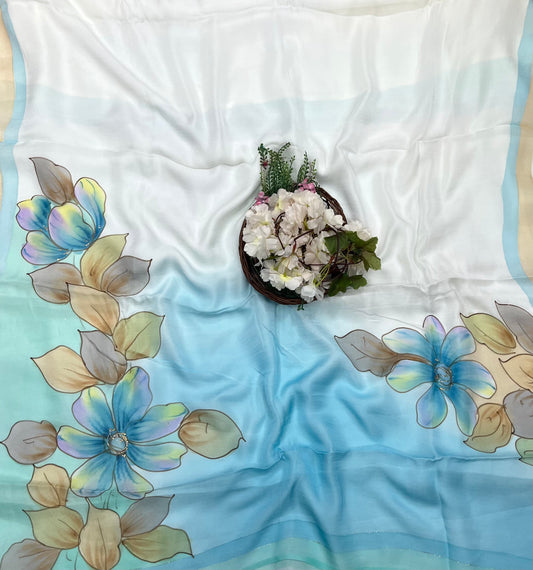 119 A Chinon Jacquard Sea Blue Suit Fabric / CKC Phoolon Ka Ghar