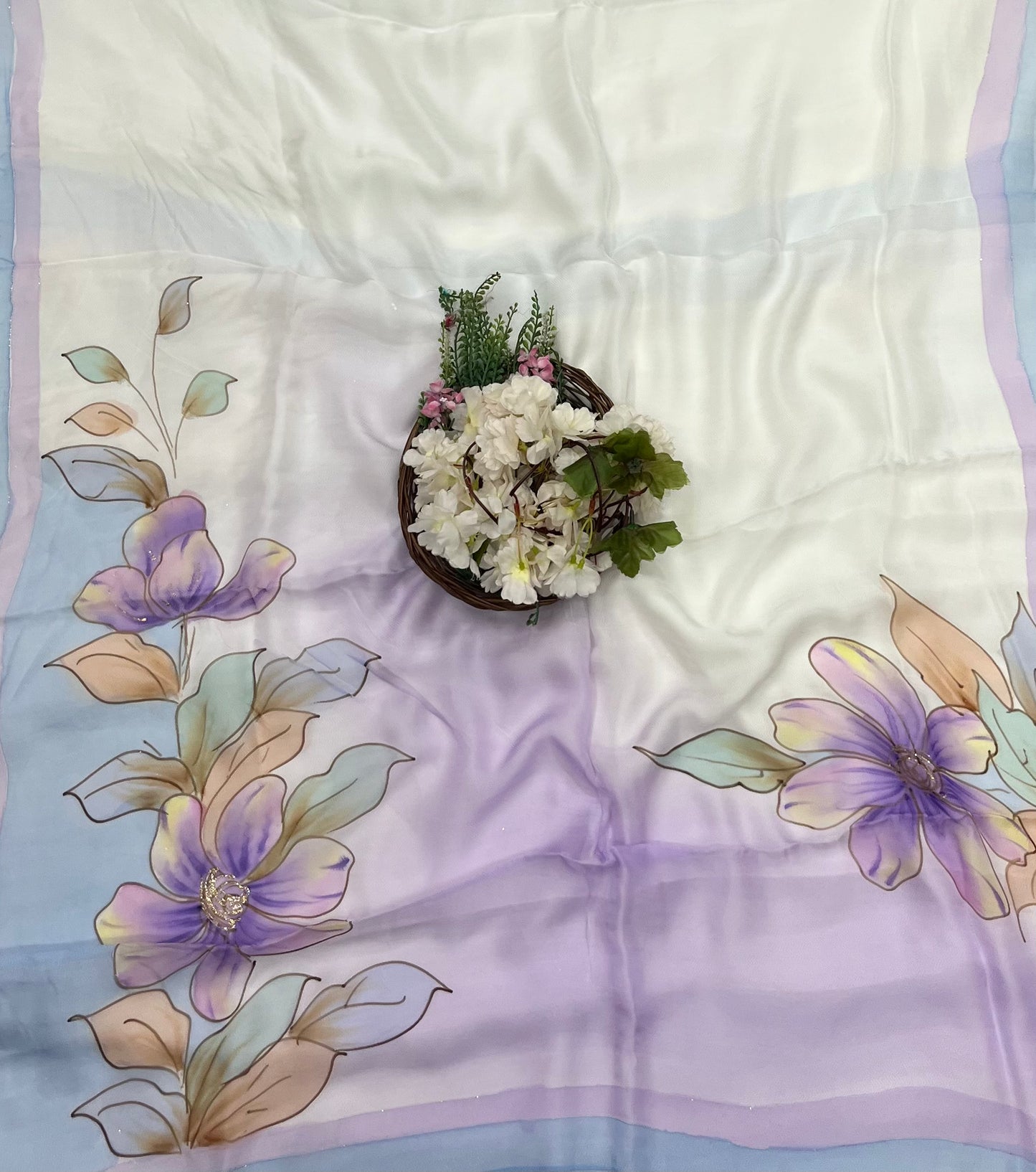 121 A Chinon Jacquard Lilac Suit Fabric / CKC Phoolon Ka Ghar