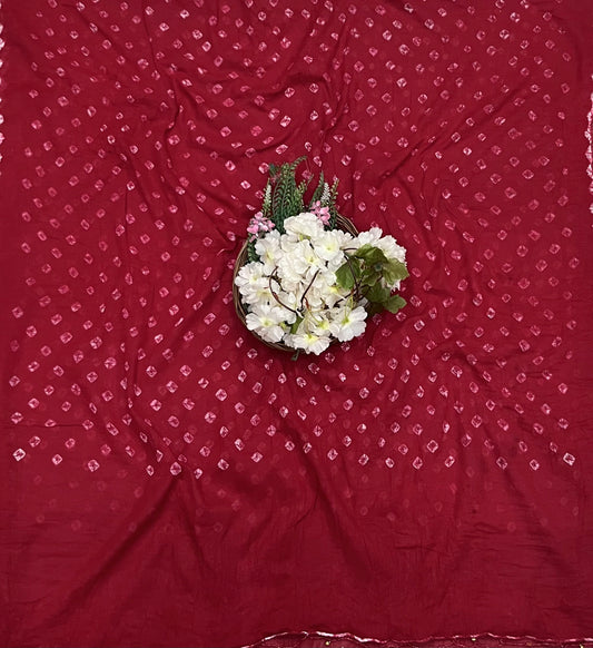 175A Jaipuri Cotton Red Suit Fabric / CKC Jaipuri Suits