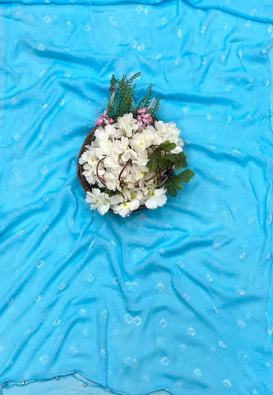 187A Jaipuri Cotton Sky Blue Suit Fabric / CKC Jaipuri Suits