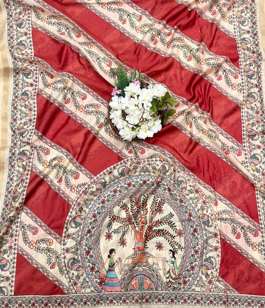 200A Mul Cotton Carrot Red suit Fabric/ CKC Mul Cotton