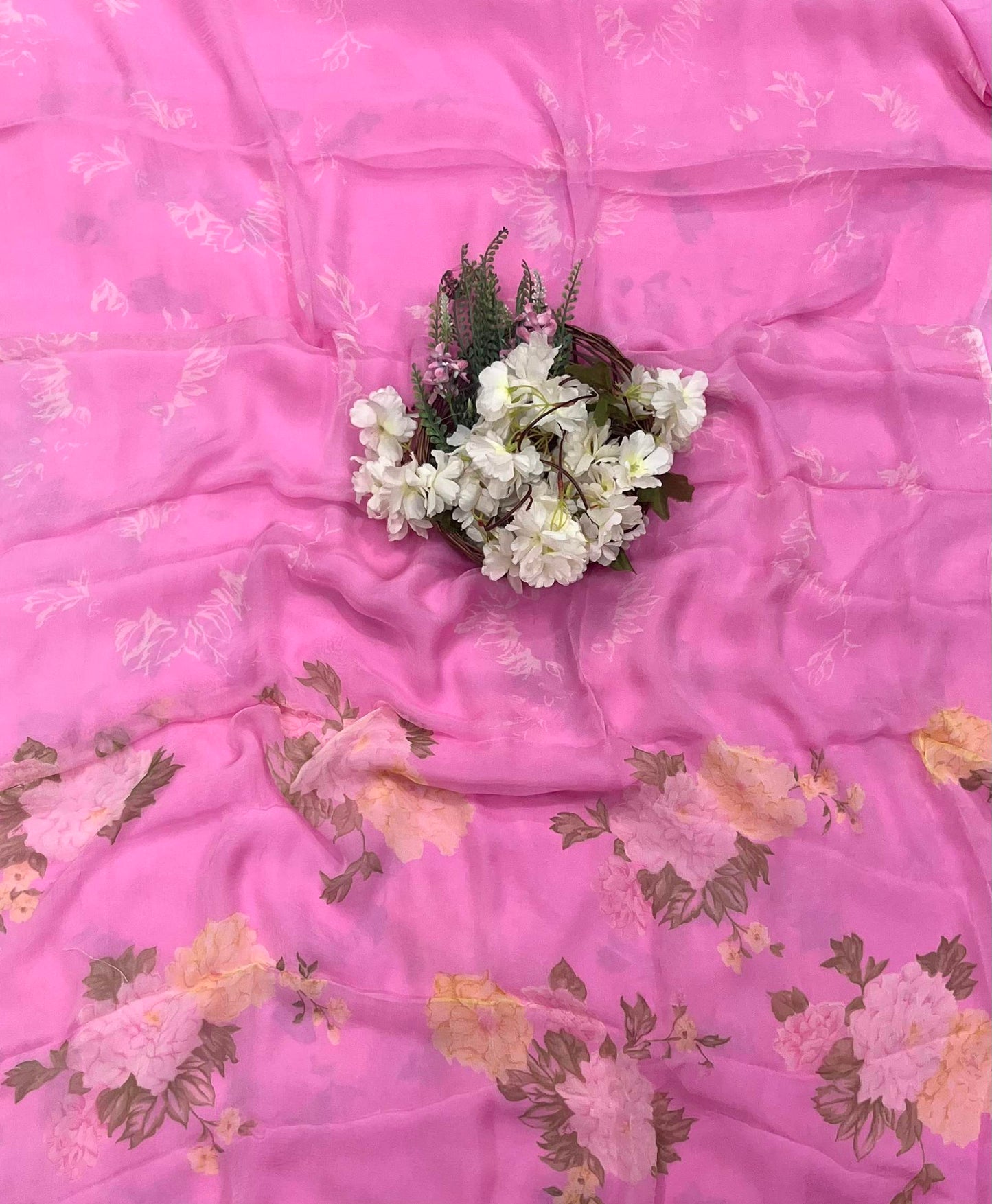 382A Chinon Pink Suit Fabric / CKC Phoolon Ka Ghar