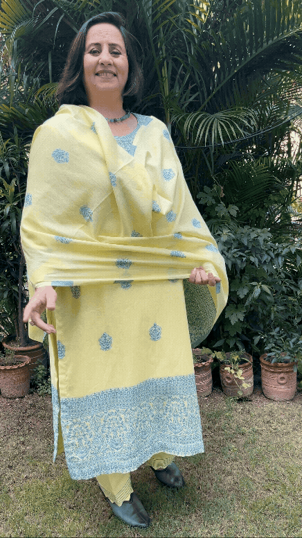 Cotton Lilac Suit Fabric / Cotton Kani