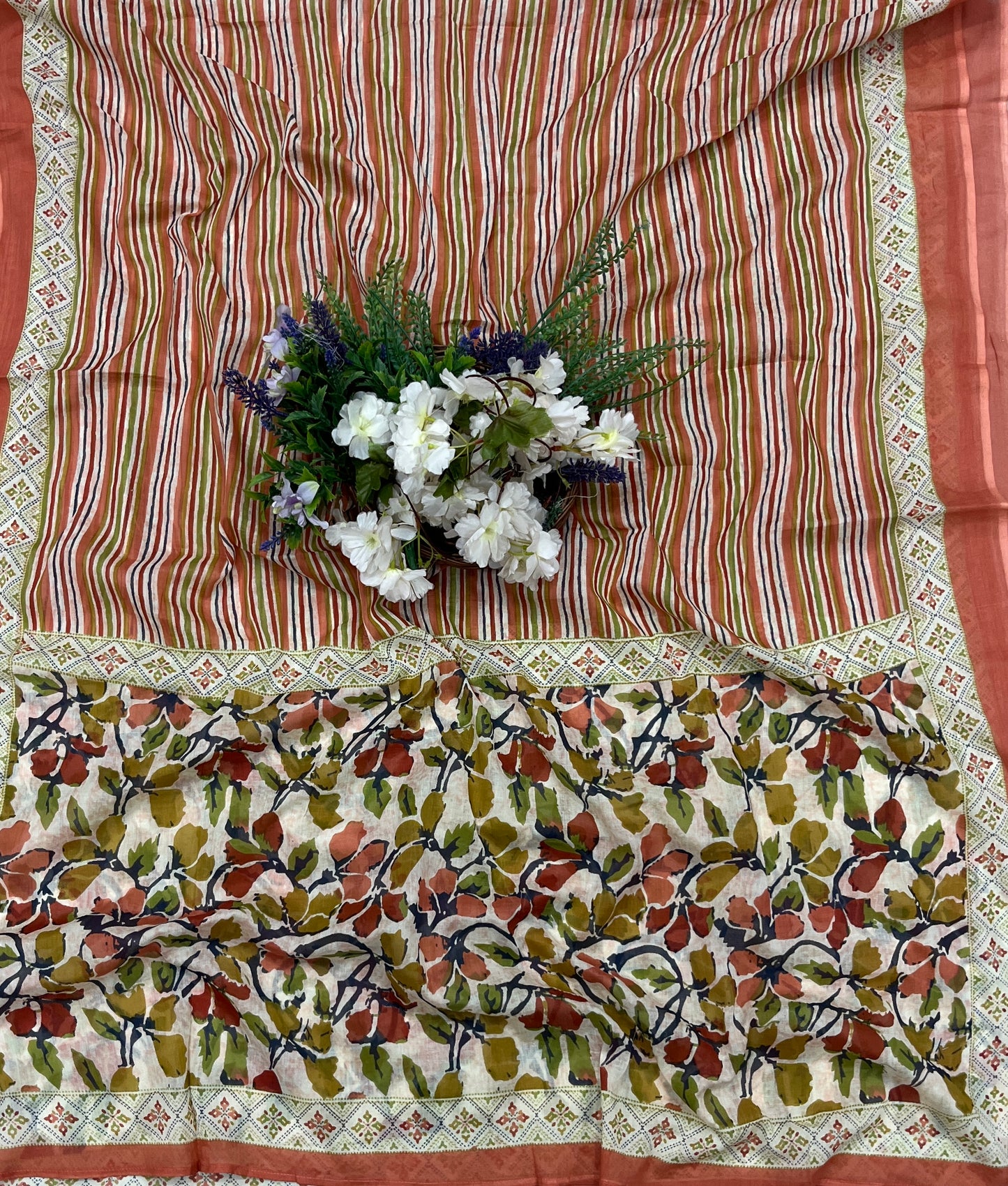 369A Cotton Rust Peach Suit Fabric / CKC Cotton Bazaar