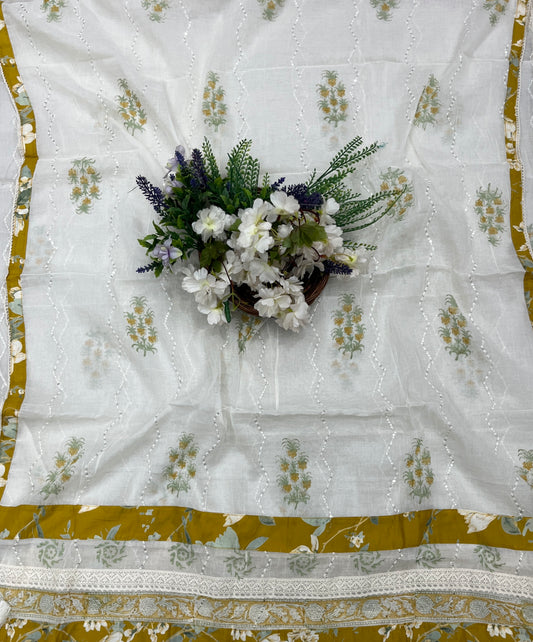 366A Cotton Yellow Suit Fabric / CKC Cotton Bazaar