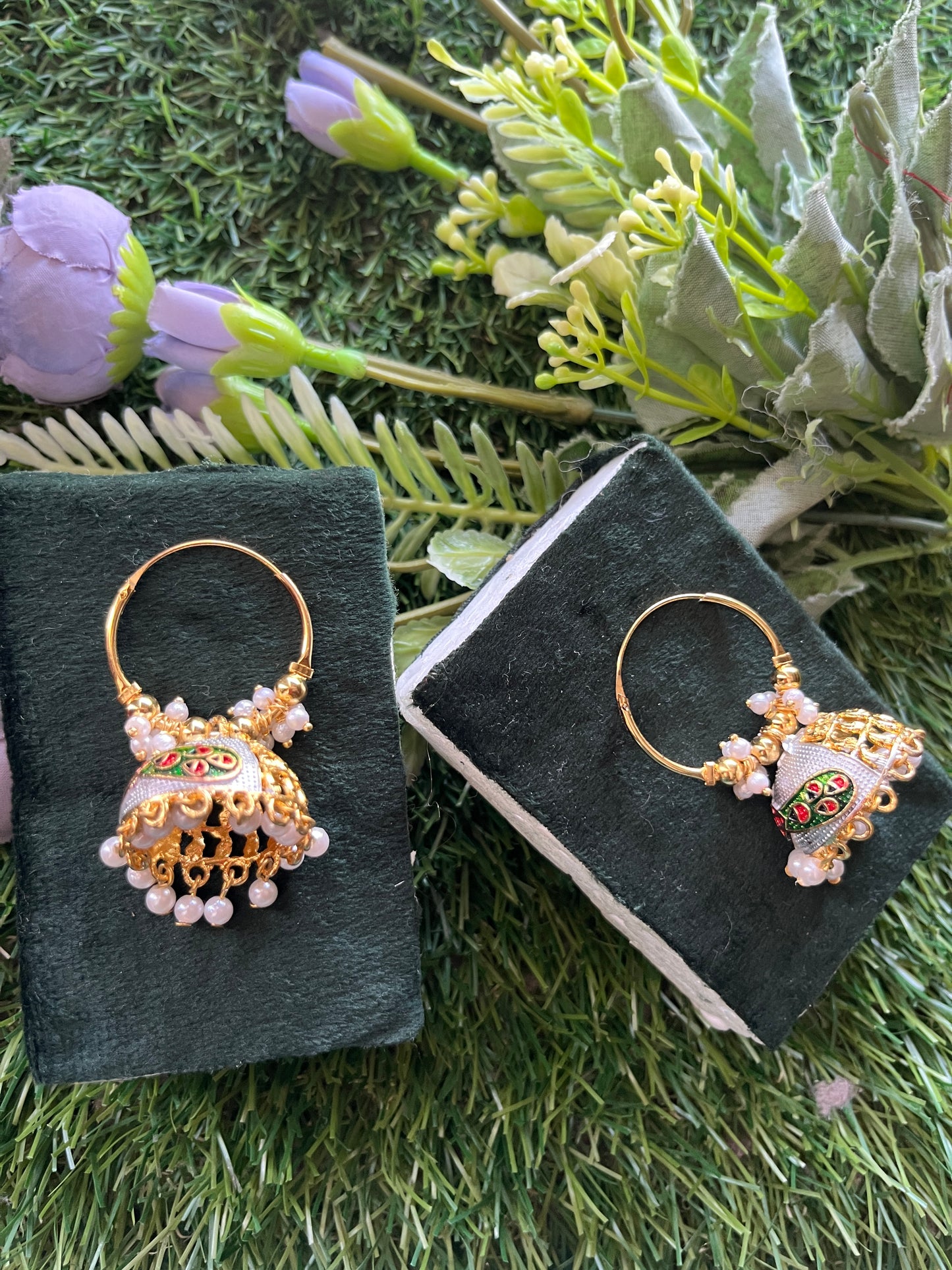 Meenakari Jhumka Silver Earing Set /CKC Jewels