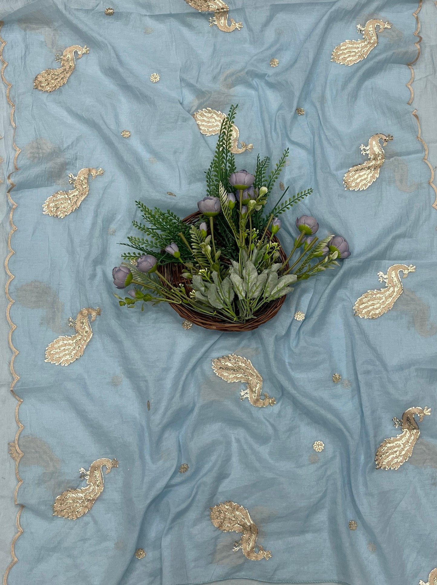 520A Mul Cotton Ice Blue suit Fabric/ CKC Mul Cotton