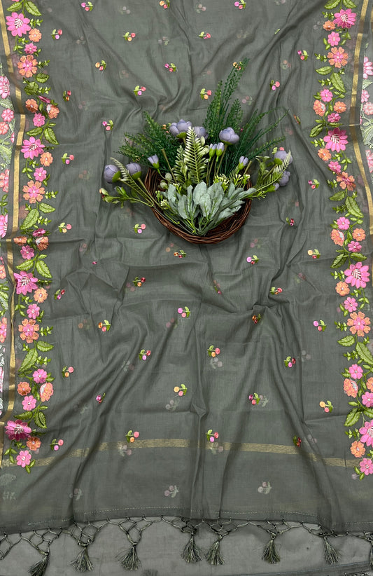 526A Mul Cotton Grey Suit Fabric/ CKC Mul Cotton