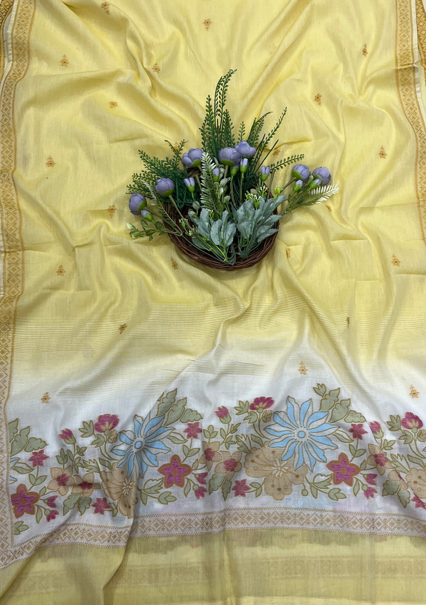 532A Handloom Cotton Lemon Suit Fabric / CKC Cotton Bazaar