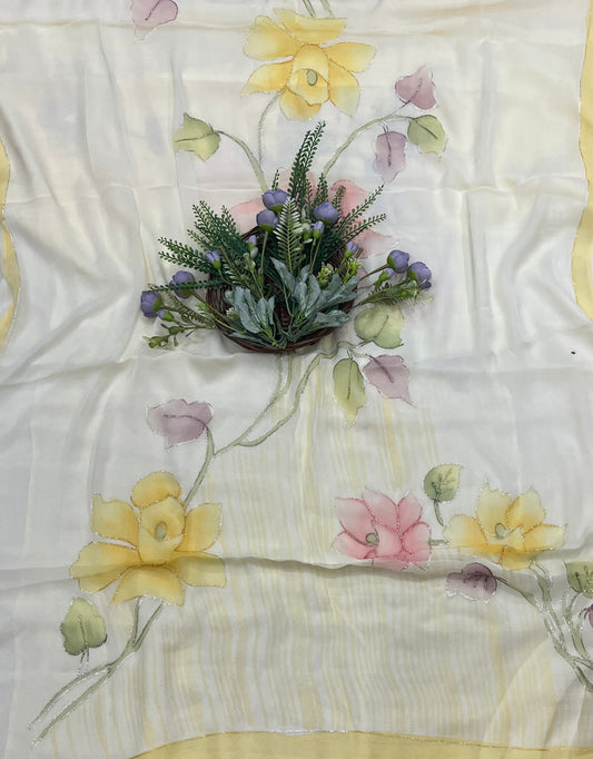 555A Chiffon Light Lemon Suit Fabric / CKC Chiffon Suits