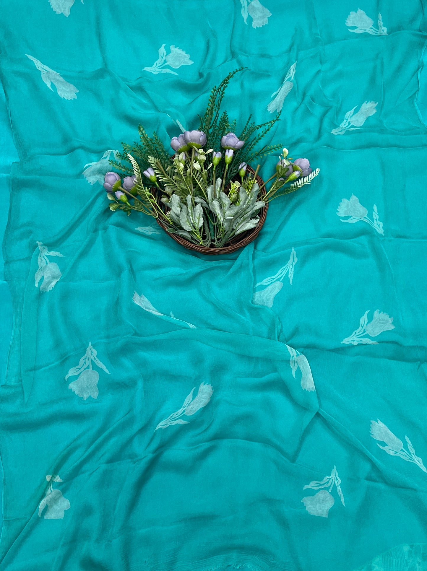 567A Chinon Sea Blue Suit Fabric / CKC Phoolon Ka Ghar