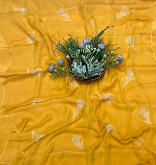 570A Chinon Yellow Suit Fabric / CKC Phoolon Ka Ghar