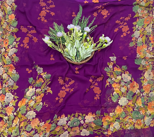 601A Chiffon Purple Suit Fabric / CKC Chiffon Suits