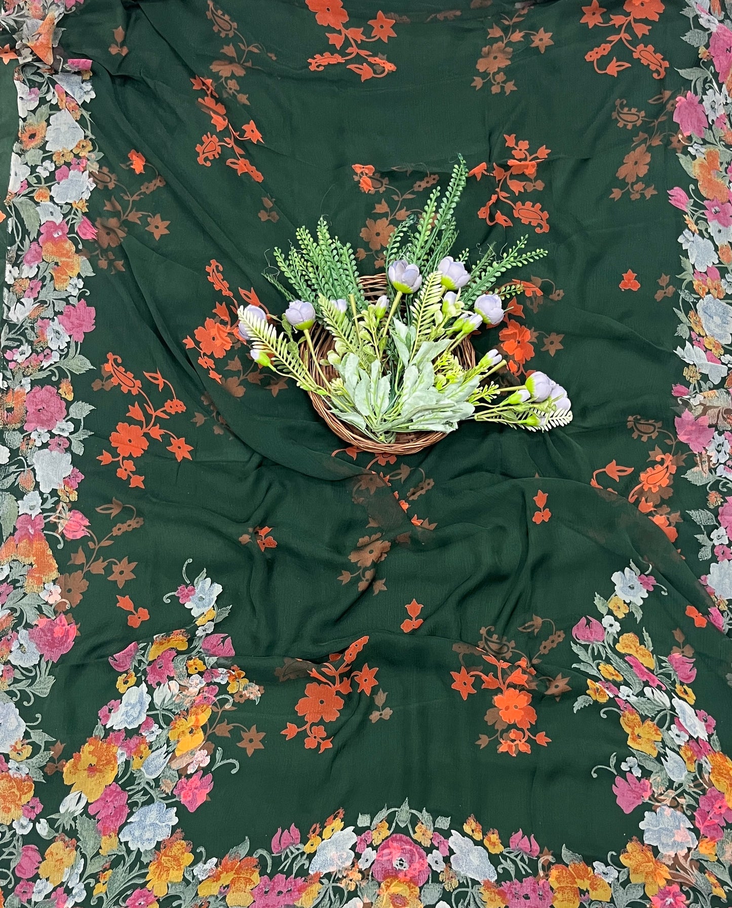 600A Chiffon Green Suit Fabric / CKC Chiffon Suits