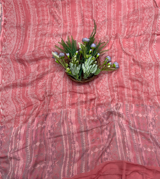 576A Chinon Peach Suit Fabric / CKC Phoolon Ka Ghar