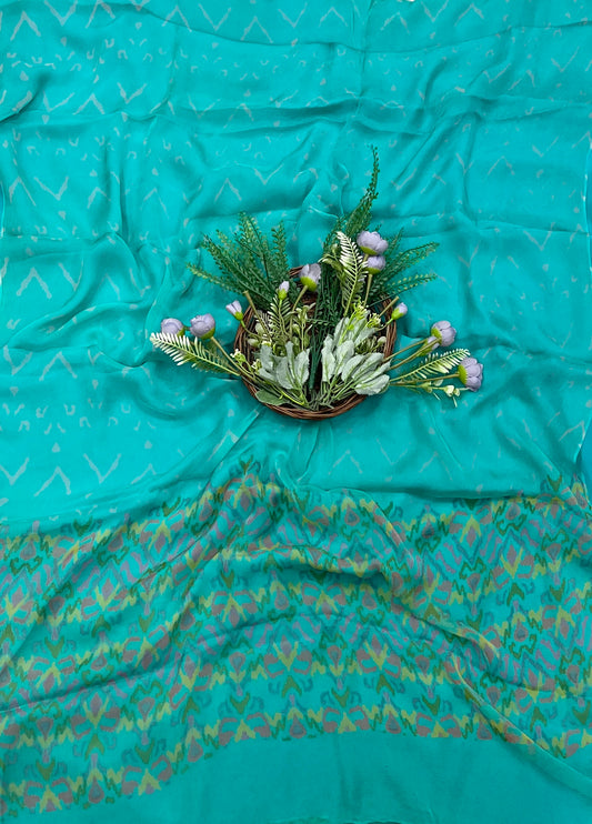 580A Chinon Sea Blue Suit Fabric / CKC Phoolon Ka Ghar