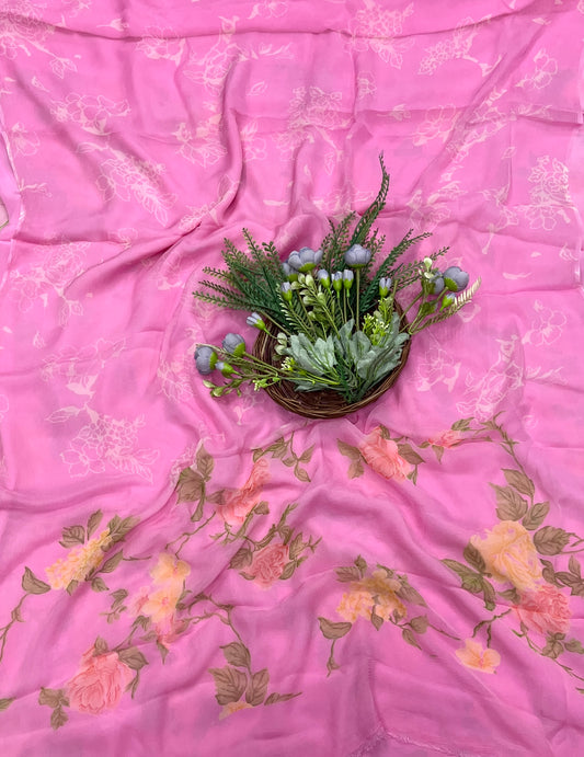 560A Chinon Pink Suit Fabric / CKC Phoolon Ka Ghar