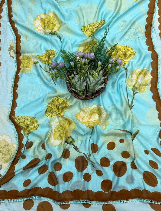 623A Cotton Sky Blue Suit Fabric / CKC Cotton Bazaar