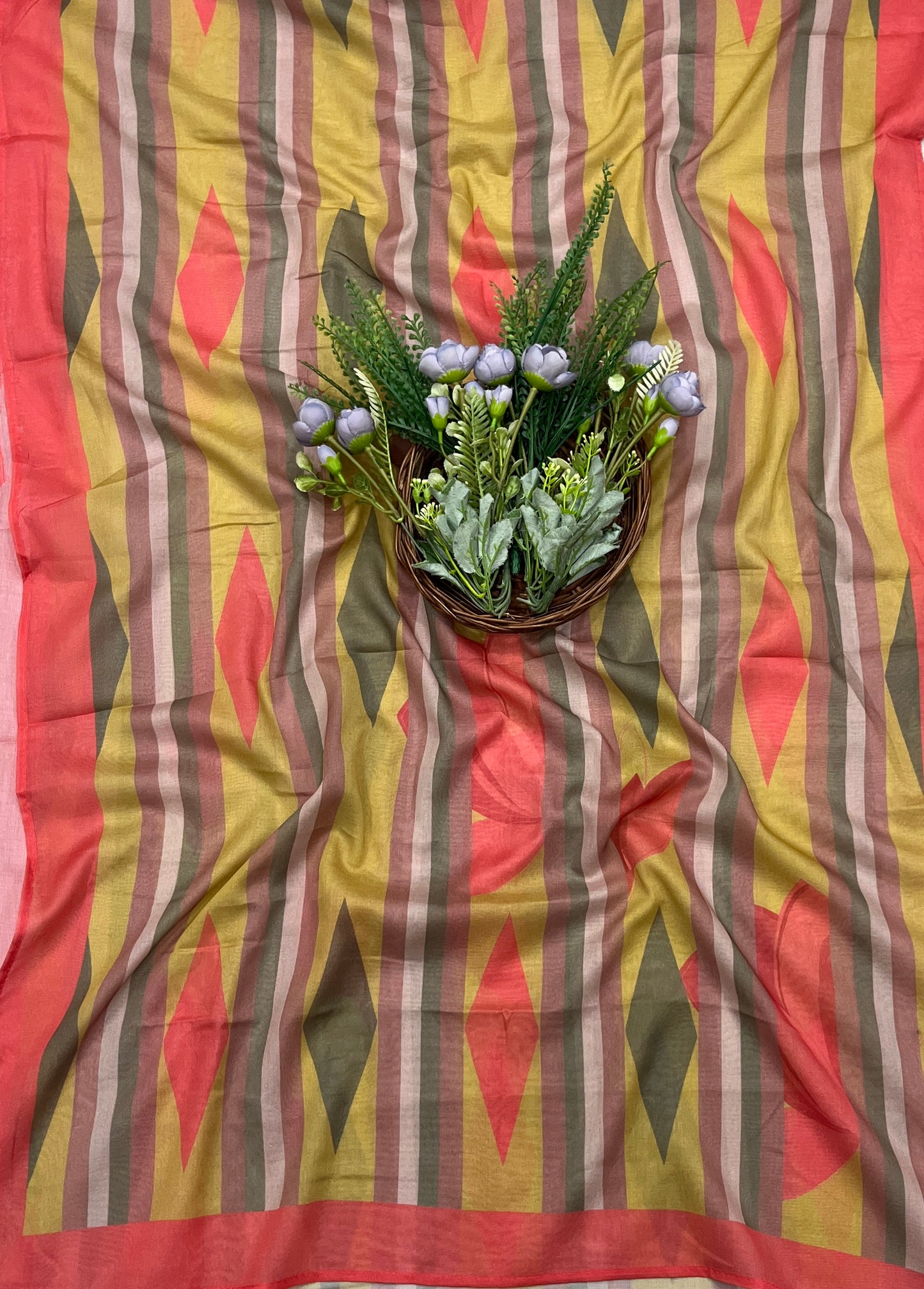 639A Cotton Carrot Red Suit Fabric / CKC Cotton Bazaar