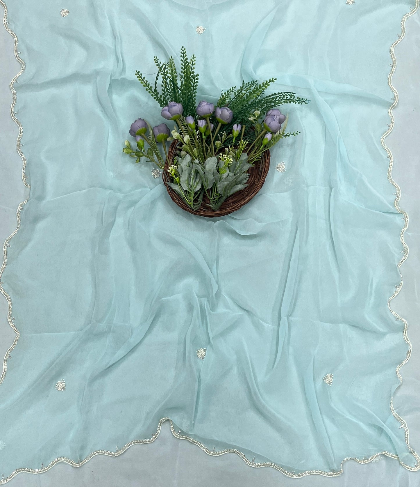 672A Georgette Sky Blue Suit Fabric/ CKC Partywear Collection