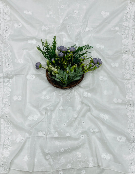 702A Cotton White Suit Fabric / CKC Cotton Bazaar