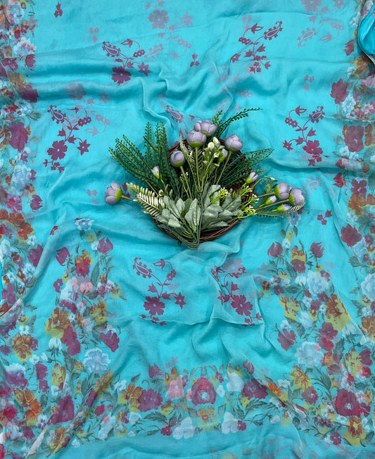 792A Crepe Sea Blue Suit Fabric / CKC Crepe Suits