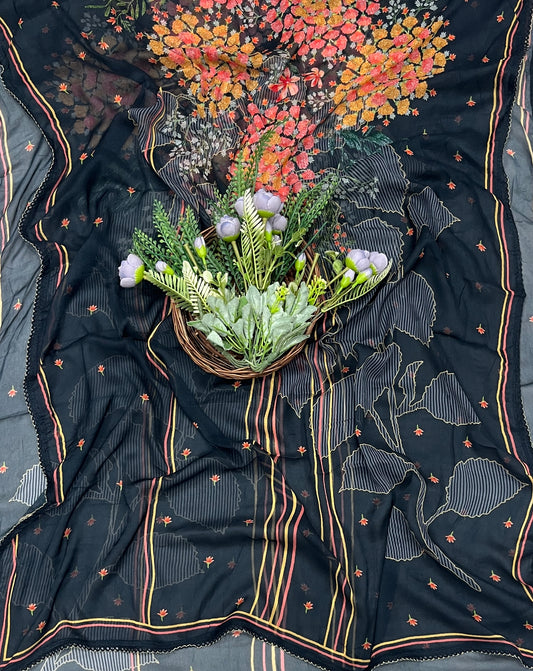 799A Cotton Black Suit Fabric / CKC Cotton Bazaar