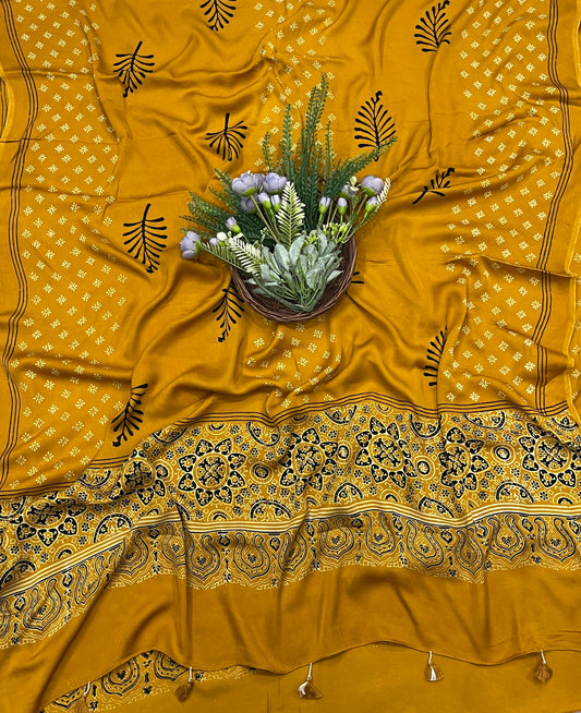 836A Modal Cotton Yellow Suit Fabric / CKC Jaipuri Suits