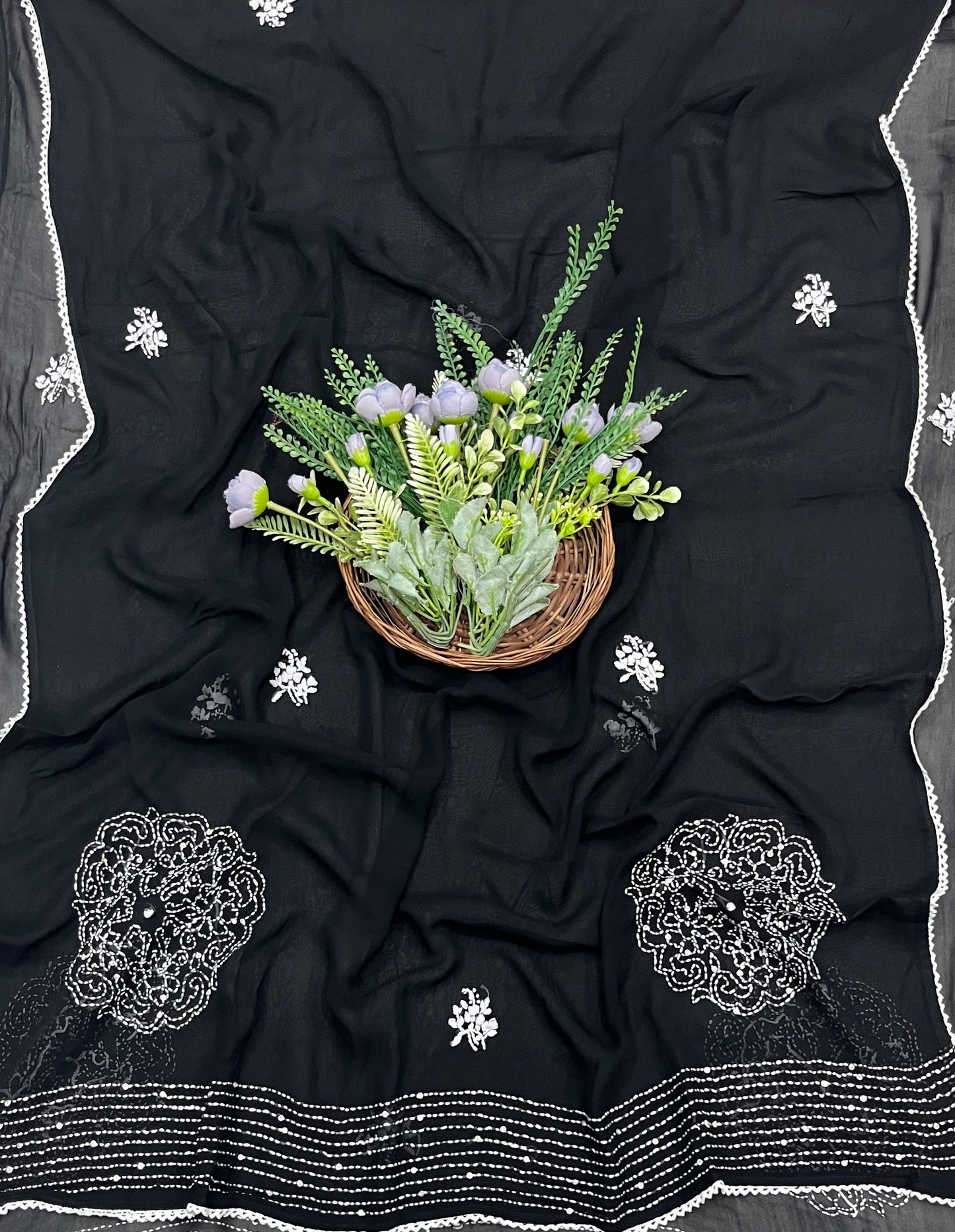 872A Georgette Black Suit Fabric / CKC Georgette Suits