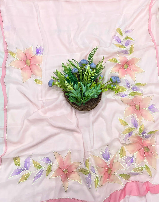 Chiffon Peach Suit Fabric/ CKC Partywear Collection