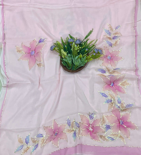 Chiffon Pink Suit Fabric/ CKC Partywear Collection