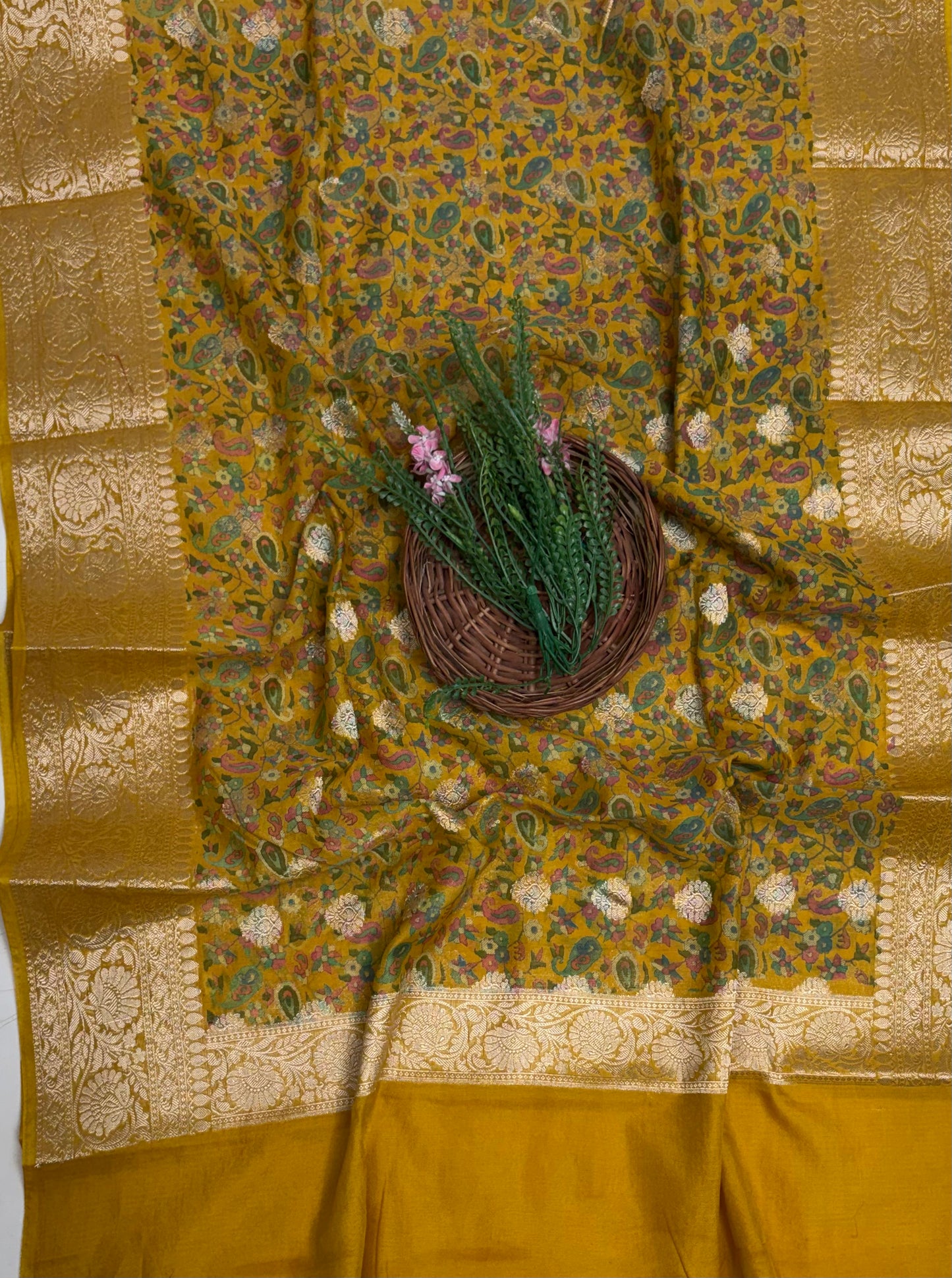 Pure Maheshwari Mustard Suit Fabric / Maheshwari Suits