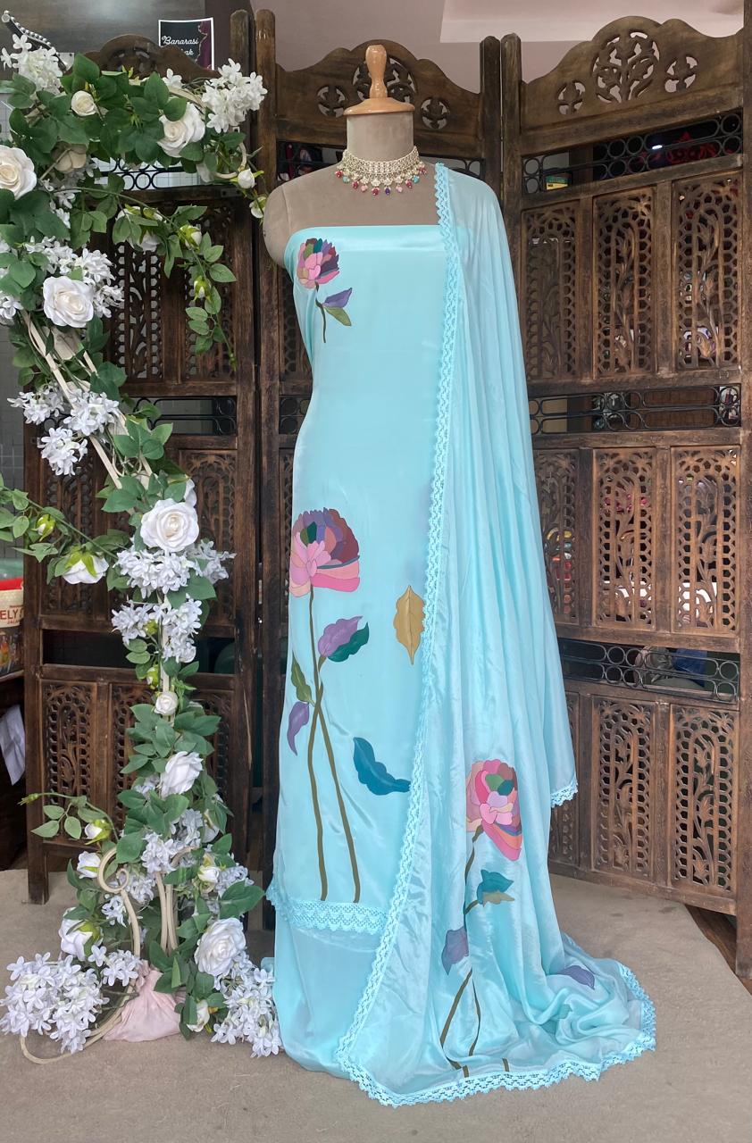 Crepe Blue Suit Collection / Hand Painted Suits Collection