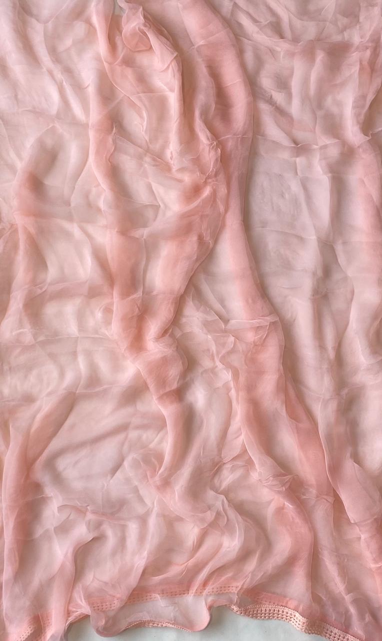 Lakhnavi Cotton Peach Suit Fabric/ Summer Market Collection