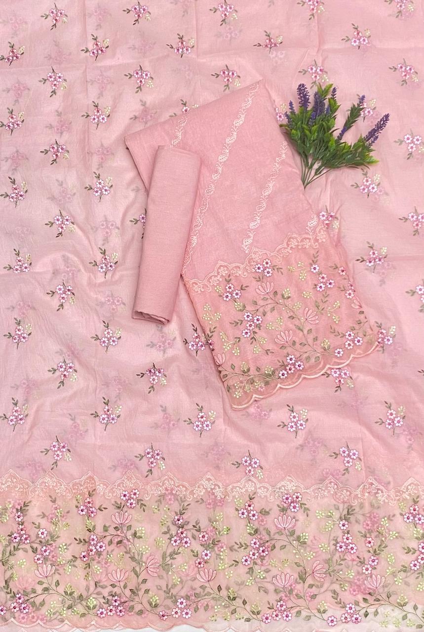 Mal Cotton Dusty Peach Suit Fabric / Cotton Bazaar
