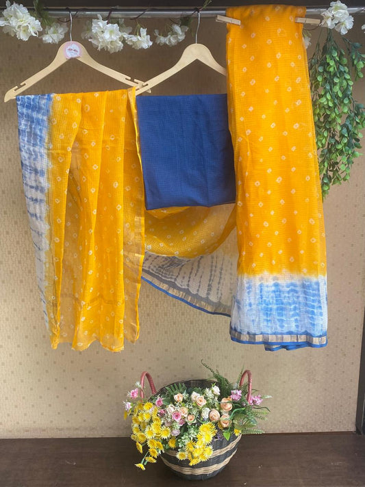 Kotta Doria Yellow Saree / Cotton Sarees