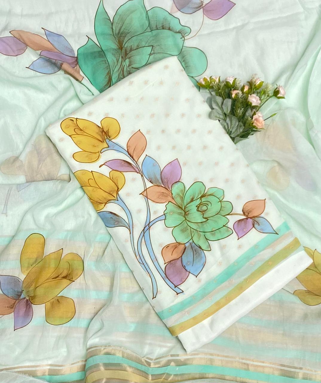 Mal Cotton Sea Green Suit Fabric /Easy Breezy
