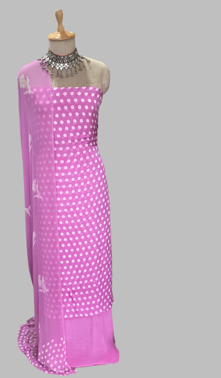 Chinon Polka Dot Purple Suit Fabric / Polka Story